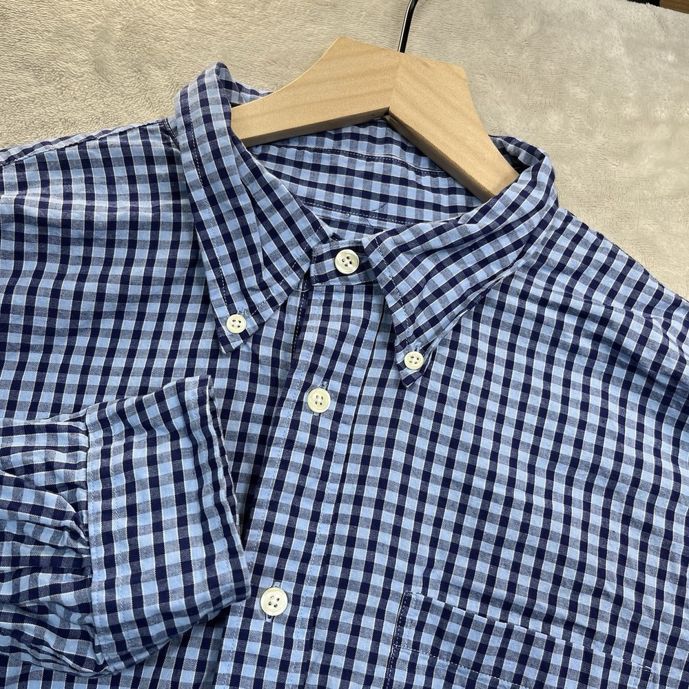 Brooks‎ Brothers 346 Men's XL Blue Plaid Long Sleeve Button Down Shirt
